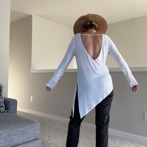 Prana White Asymmetrical Top